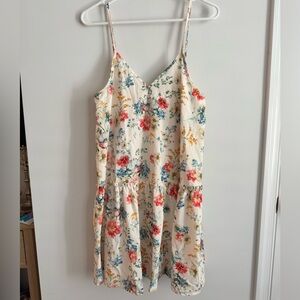Cream Floral Spaghetti Strap Sundress